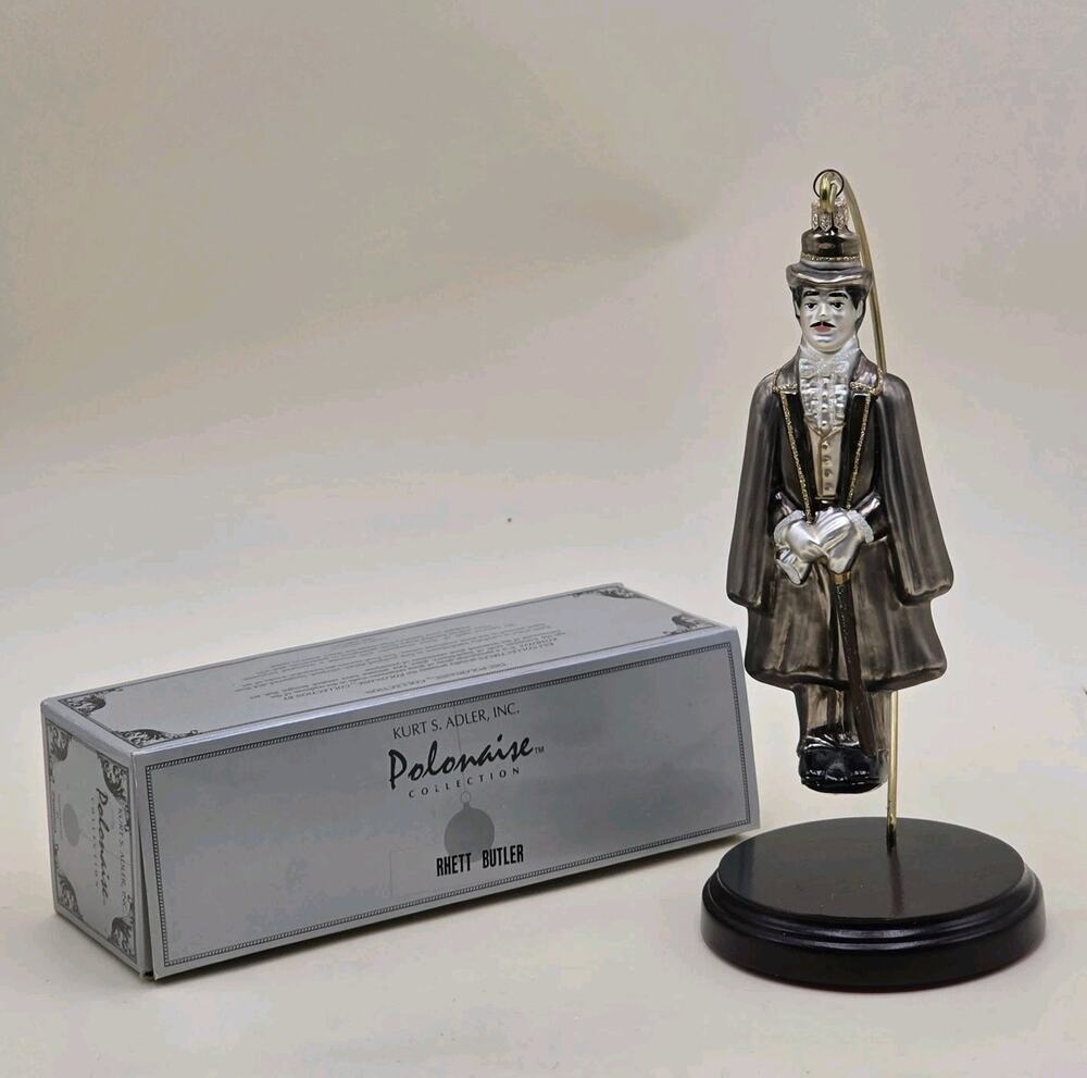 Kurt S. Adler Rhett Butler Blown Glass Christmas Ornament Polonaise 1990 in Box